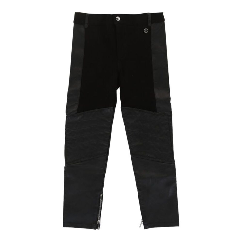 Gucci Faux Leather Mixed Media Pants Black Boys